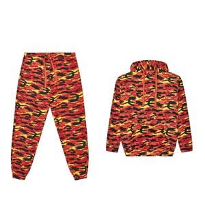 Blank Company - Fleece Orange Camo Pullover And Sweatpant Set Mens Med